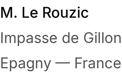 Coordonnées de l'éditeur du site, affichées sous forme d'image